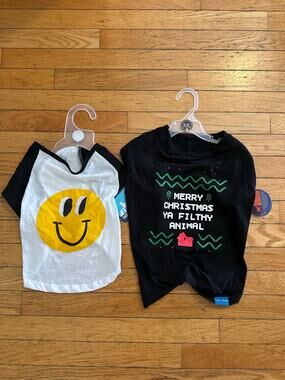 NWT Pet Shirt Lot Home Alone XXL & Smiley Face XL Dog Cat Apparel Bundle